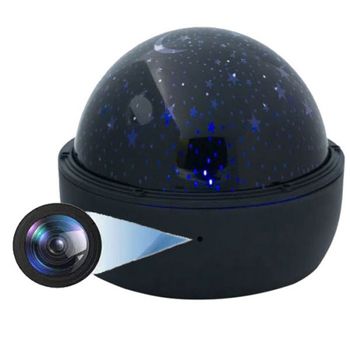 Proiector rotativ cu camera spion wifi iuni ip47, full hd, p2p, baterie incorporata