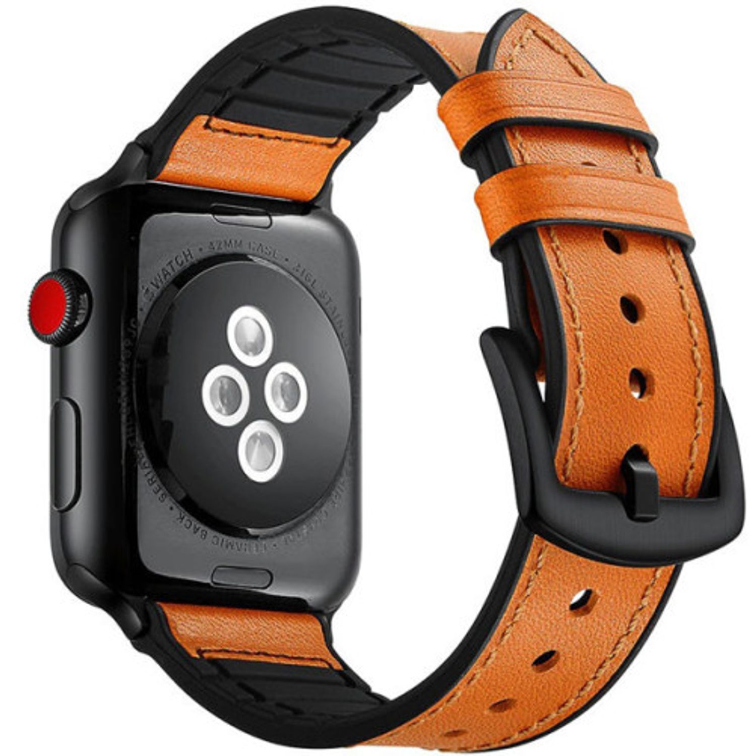 Curea iUni compatibila cu Apple Watch 1/2/3/4/5/6, 44mm, Leather Strap, Brown fotografia produsului