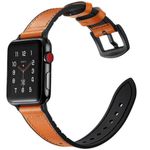 Curea iUni compatibila cu Apple Watch 1/2/3/4/5/6, 44mm, Leather Strap, Brown fotografia produsului View 3 S