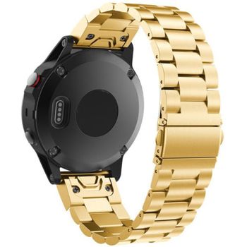 Curea iUni compatibila cu Garmin Fenix 5 / Fenix 6, 22 mm, Steel Belt Gold