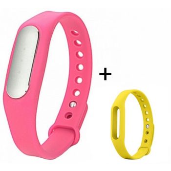 Bratara fitness iuni mi1 roz + curea de schimb galben
