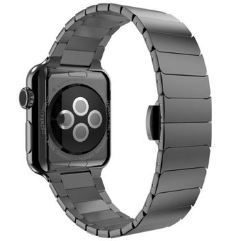 Curea iuni compatibila cu apple watch 1/2/3/4/5/6, 40mm, link bracelet, otel inoxidabil, black