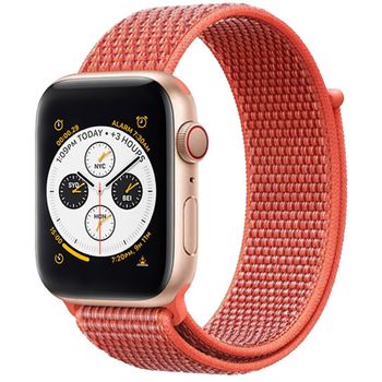 Curea iuni compatibila cu apple watch 1/2/3/4/5/6, 42mm, nylon sport, woven strap, orange