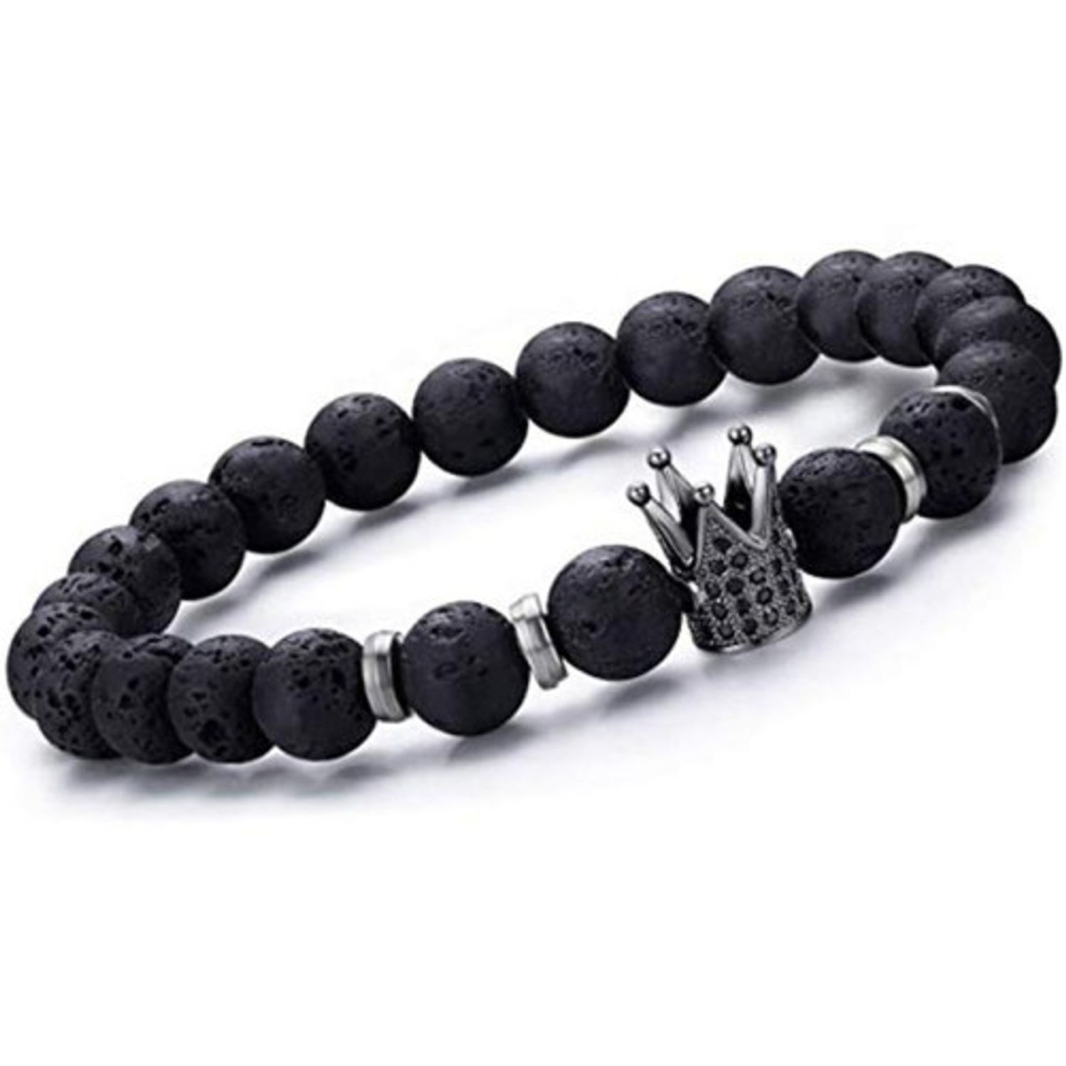 iUni - Bratara Roca Vulcanica unisex, B1 Lady Silver fotografia produsului