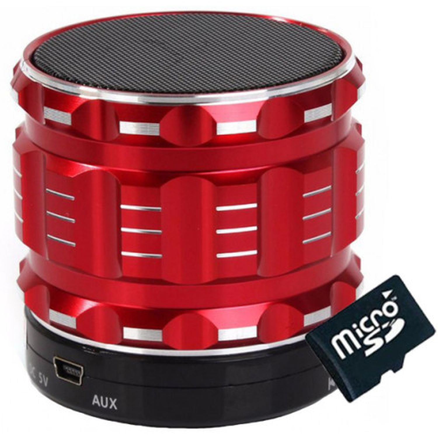 Boxa Portabila Bluetooth iUni DF12, Aluminiu, Red + Card 4GB Cadou fotografia produsului