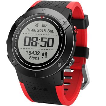 Smartwatch iUni DM18, Standby time 30 zile, GPS, BT, OLED, Rezistent la apa, Red