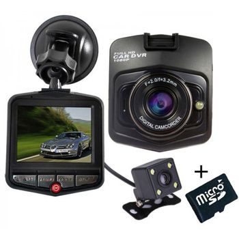 Camera auto Dubla iUni Dash 806, Full HD, 12Mpx, 2.5 Inch, 170 grade, Parking monitor, G senzor, Black + Card 16GB Cadou