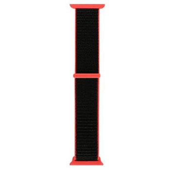 Curea iuni compatibila cu apple watch 1/2/3/4/5/6, 40mm, nylon sport, woven strap, black/red