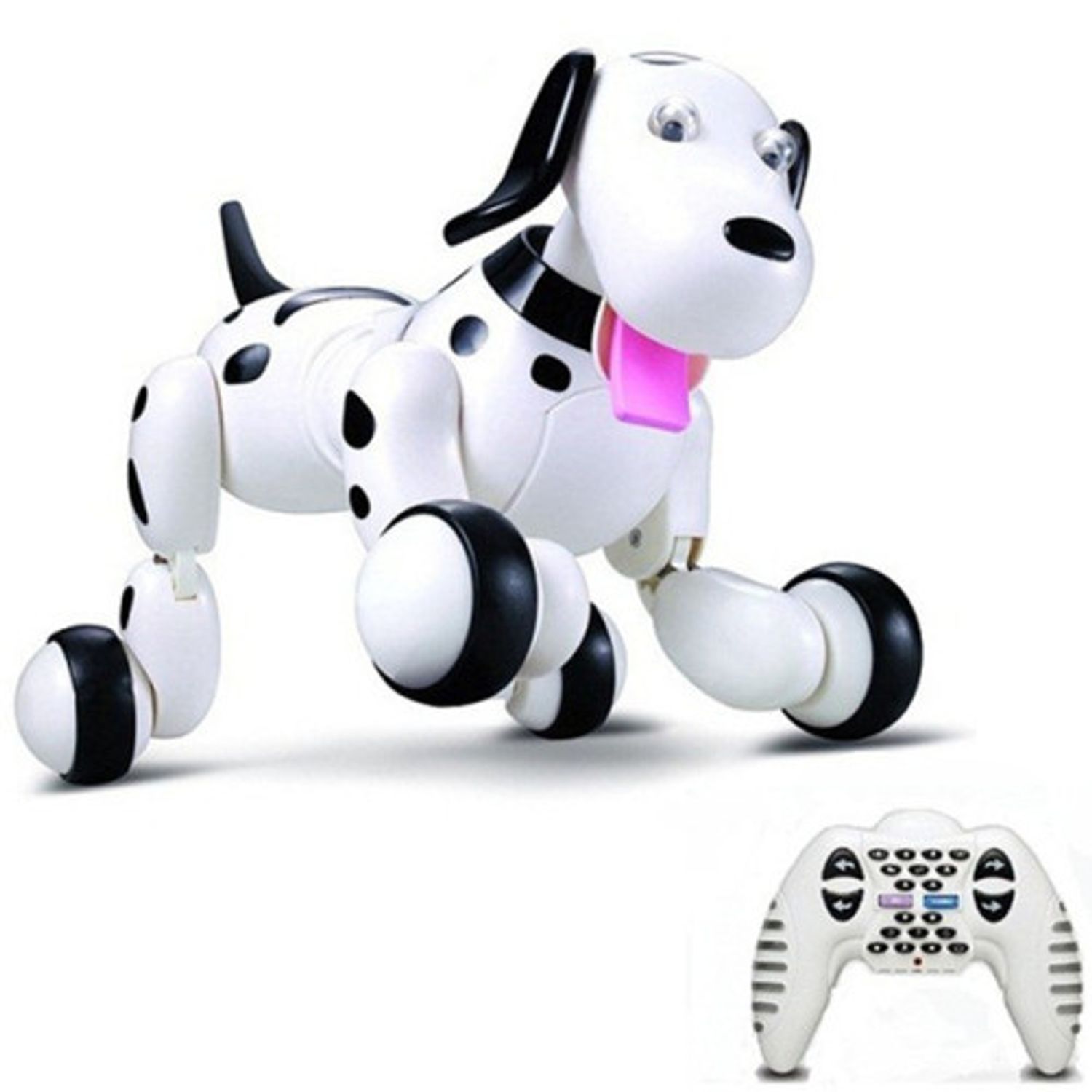 Robot Catel interactiv iUni Smart-Dog, telecomanda cu 24 comenzi, Alb-Negru fotografia produsului View 3 L