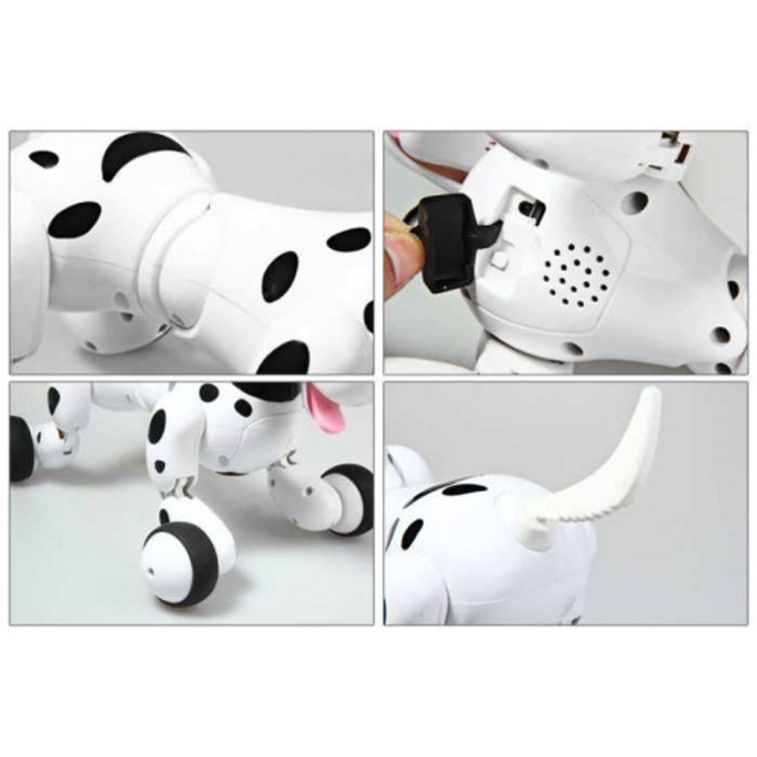 Robot Catel interactiv iUni Smart-Dog, telecomanda cu 24 comenzi, Alb-Negru fotografia produsului View 4 L