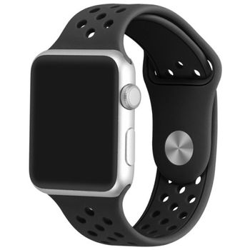 Curea iUni compatibila cu Apple Watch 1/2/3/4/5/6, 40mm, Silicon Sport, Black