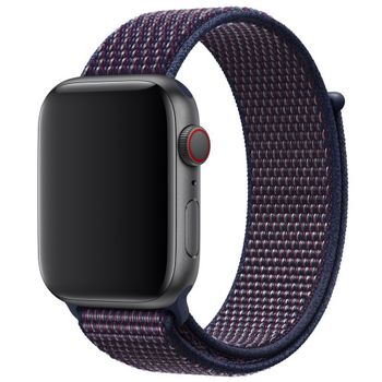 Curea iuni compatibila cu apple watch 1/2/3/4/5/6, 44mm, nylon sport, woven strap, midnight purple