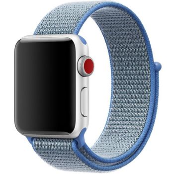 Curea iUni compatibila cu Apple Watch 1/2/3/4/5/6, 44mm, Nylon Sport, Woven Strap, Blue