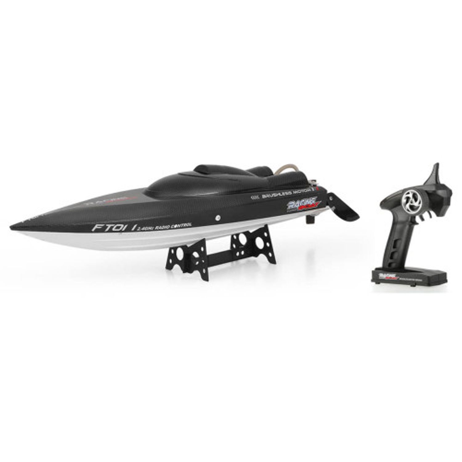 Barca cu telecomanda iUni FT011 High Speed Racing Flipped Boat, Negru fotografia produsului View 4 L