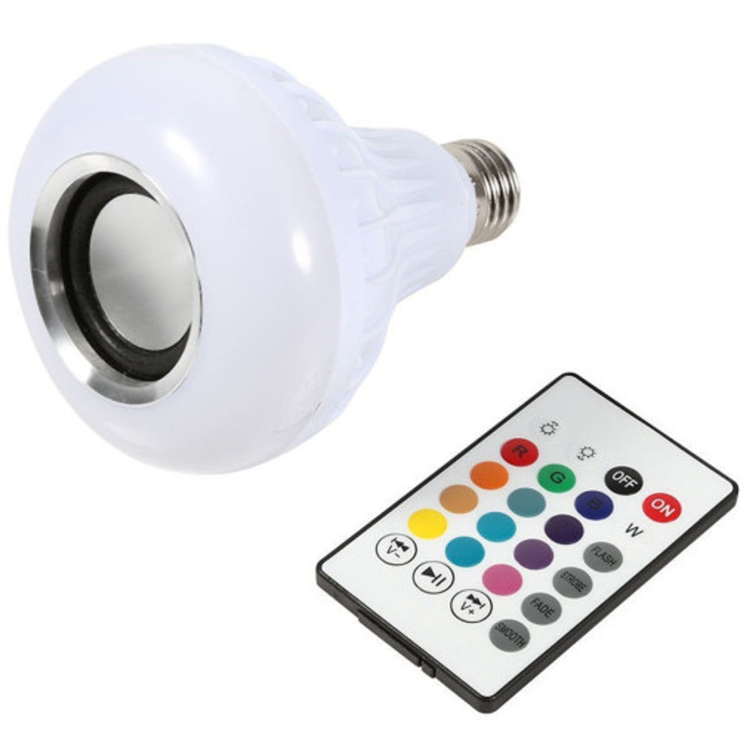 Bec Muzical Inteligent cu Led, Bluetooth si telecomanda iUni DF18, 3W, Lumini Colorate fotografia produsului