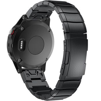 Curea ceas Smartwatch Garmin Fenix 5, 22 mm Otel inoxidabil iUni Black Link Bracelet elefant.ro