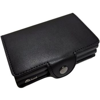 Portofel rfid dublu iuni p3, 16 carduri, negru mat