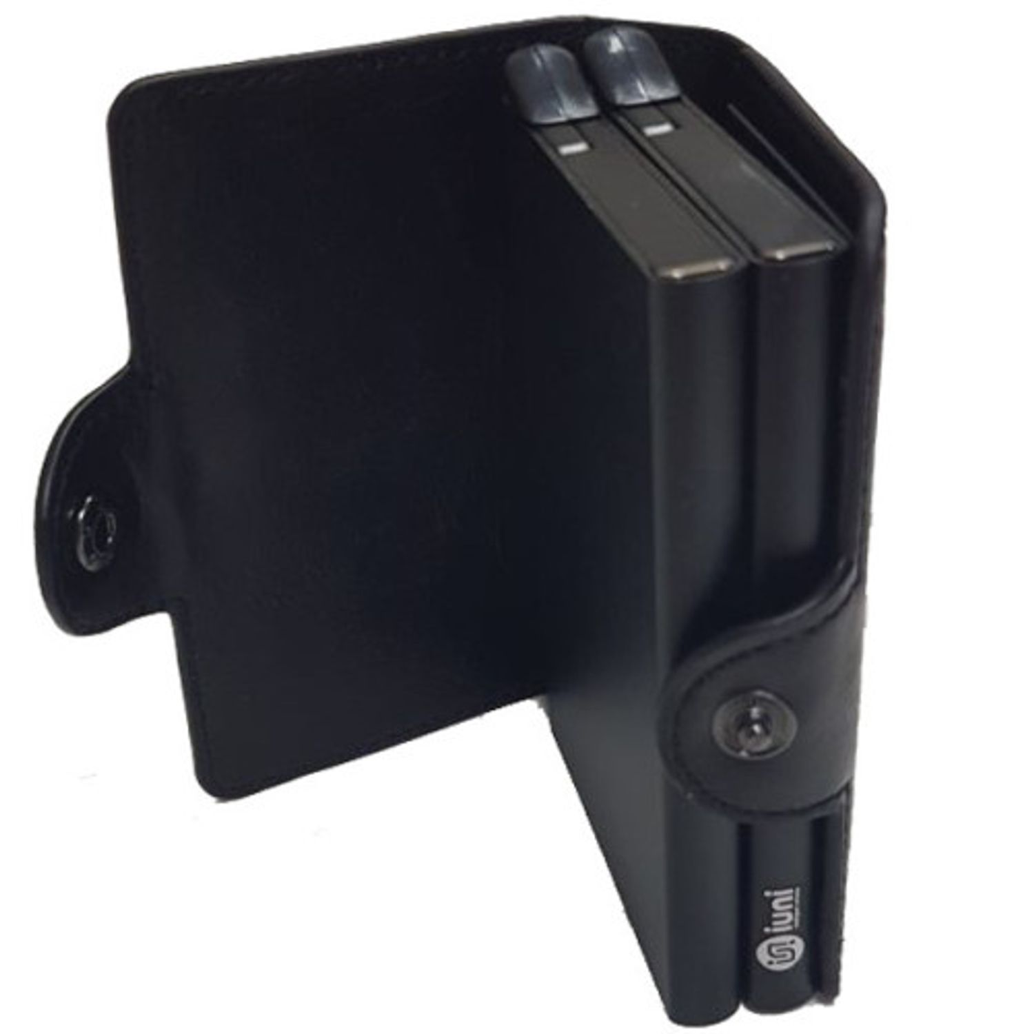 Portofel RFID dublu iUni P3, 16 carduri, Negru mat fotografia produsului View 3 L