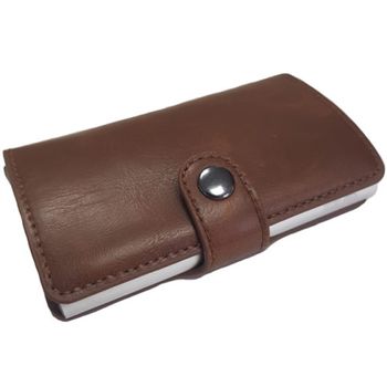 Portofel rfid iuni p2, 10 carduri, maro inchis