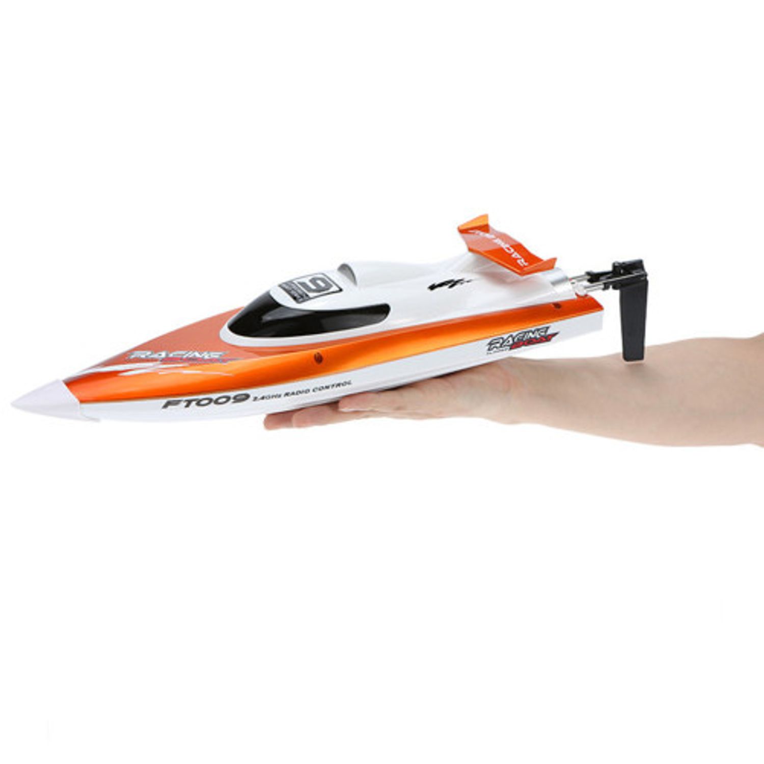 Barca cu telecomanda iUni FT009 Top Speed Racing Flipped Boat, Portocaliu fotografia produsului View 4 L