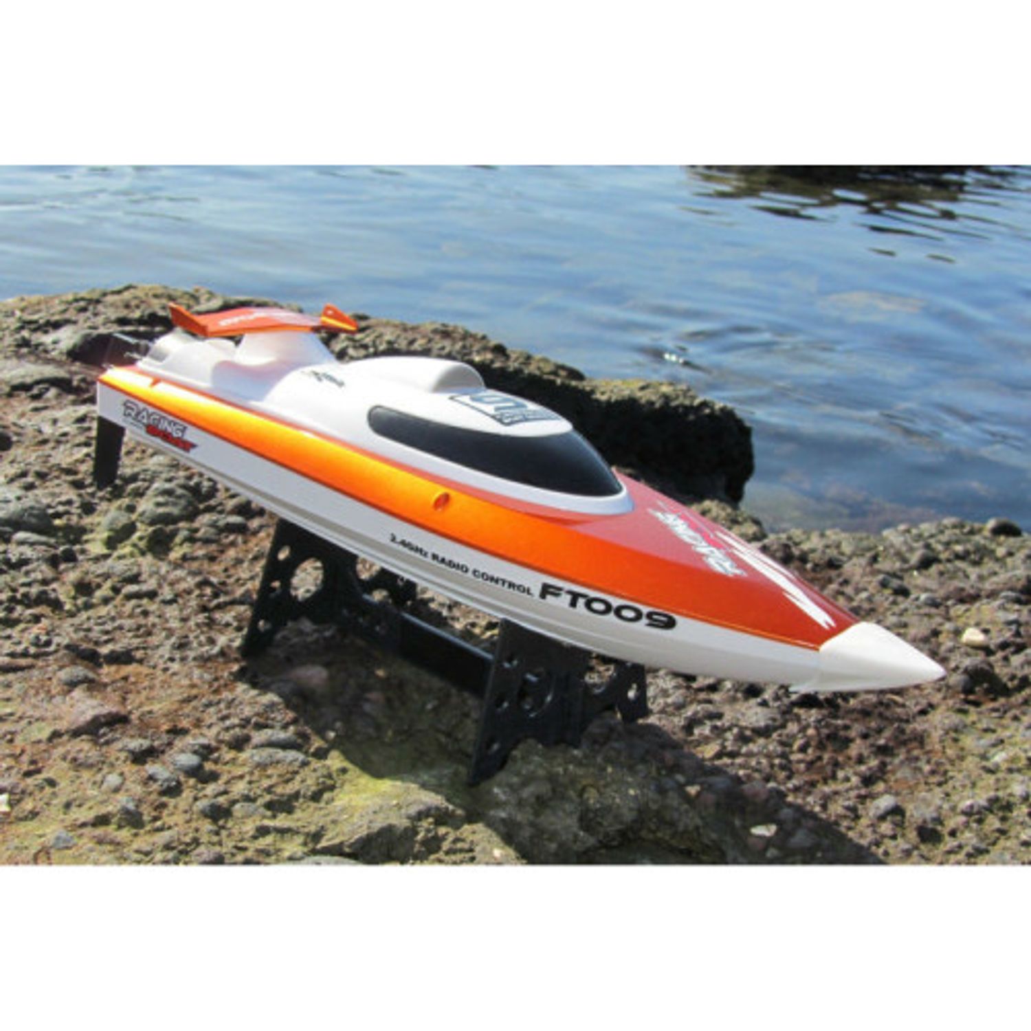 Barca cu telecomanda iUni FT009 Top Speed Racing Flipped Boat, Portocaliu fotografia produsului View 5 L