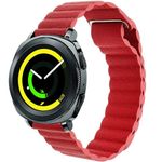 Curea piele Smartwatch Samsung Gear S2, iUni 20 mm Red Leather Loop fotografia produsului