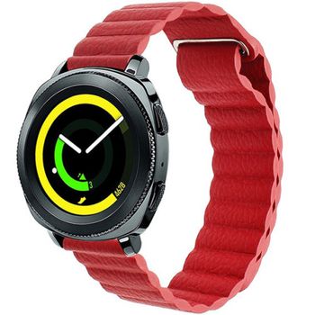 Curea piele smartwatch samsung gear s2, iuni 20 mm red leather loop