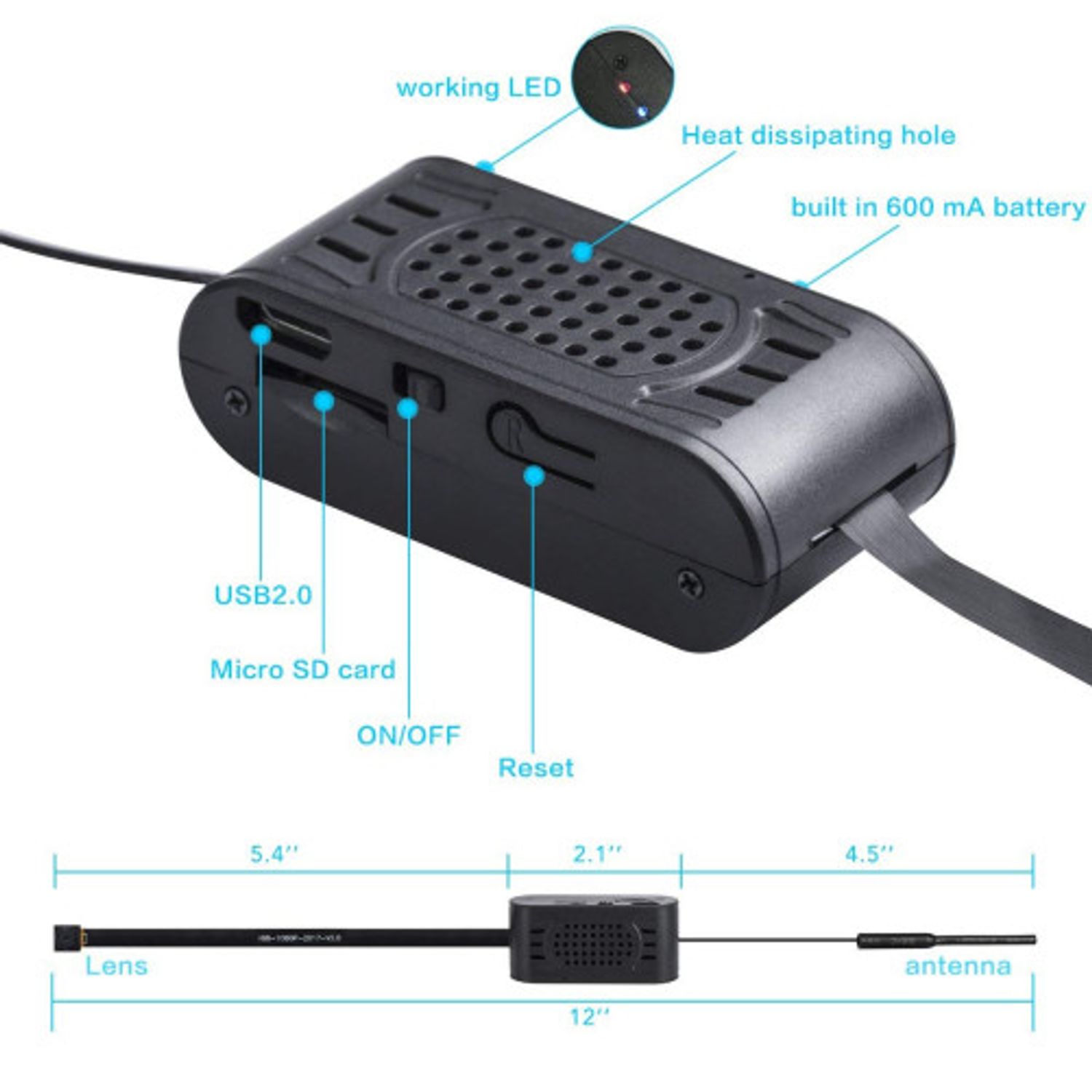 Modul cu Camera Spion Wireless iUni IP50, Full HD, P2P fotografia produsului View 5 L