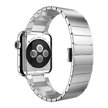 Curea iuni compatibila cu apple watch 1/2/3/4/5/6, 44mm, link bracelet, otel inoxidabil, silver