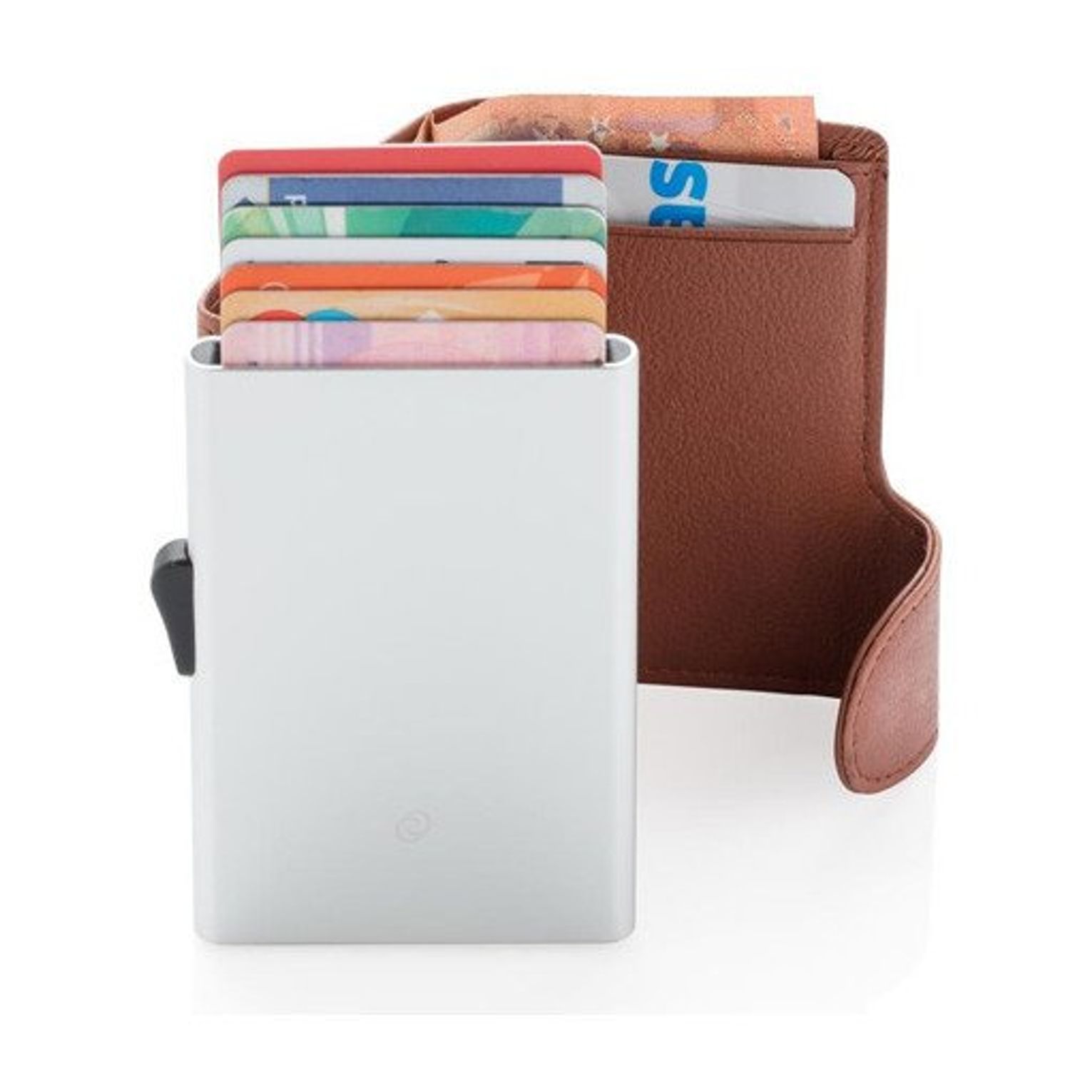 Portofel RFID iUni P5, 8 carduri, Maro fotografia produsului View 2 L