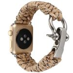 Curea iUni compatibila cu Apple Watch 1/2/3/4/5/6, 42mm, Elastic Paracord, Rugged Nylon Rope, Cream fotografia produsului