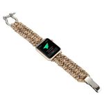 Curea iUni compatibila cu Apple Watch 1/2/3/4/5/6, 42mm, Elastic Paracord, Rugged Nylon Rope, Cream fotografia produsului View 4 S