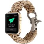 Curea iUni compatibila cu Apple Watch 1/2/3/4/5/6, 42mm, Elastic Paracord, Rugged Nylon Rope, Cream fotografia produsului View 2 S
