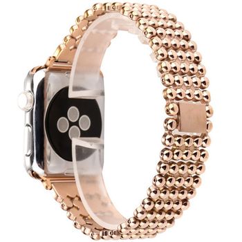 Curea iuni compatibila cu apple watch 1/2/3/4/5/6, 42mm, luxury, otel inoxidabil, rose gold