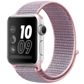 Curea iuni compatibila cu apple watch 1/2/3/4/5/6, 42mm, nylon sport, woven strap, soft lila