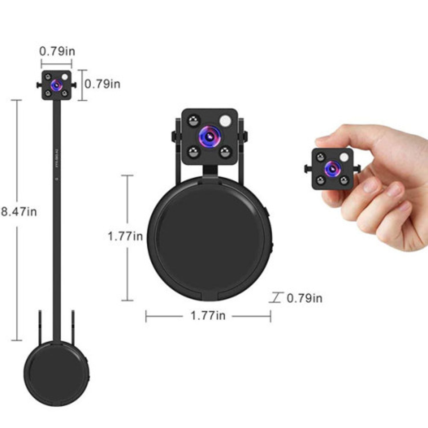 Mini Camera Spion iUni A10, Wireless, Full HD 1080p, Audio-Video, Night Vision fotografia produsului View 4 L