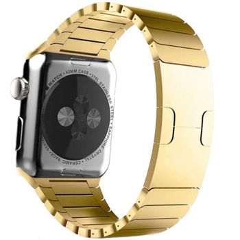 Curea iUni compatibila cu Apple Watch 1/2/3/4/5/6, 38mm, Steel Belt, Gold