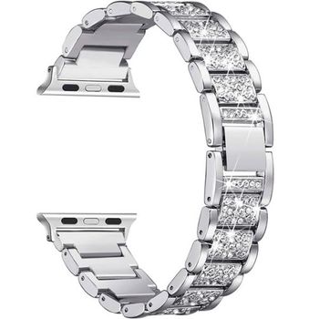 Curea iuni compatibila cu apple watch 1/2/3/4/5/6, 42mm, luxury belt, silver