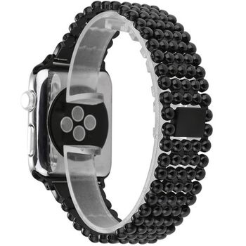 Curea iuni compatibila cu apple watch 1/2/3/4/5/6, 42mm, luxury, otel inoxidabil, black
