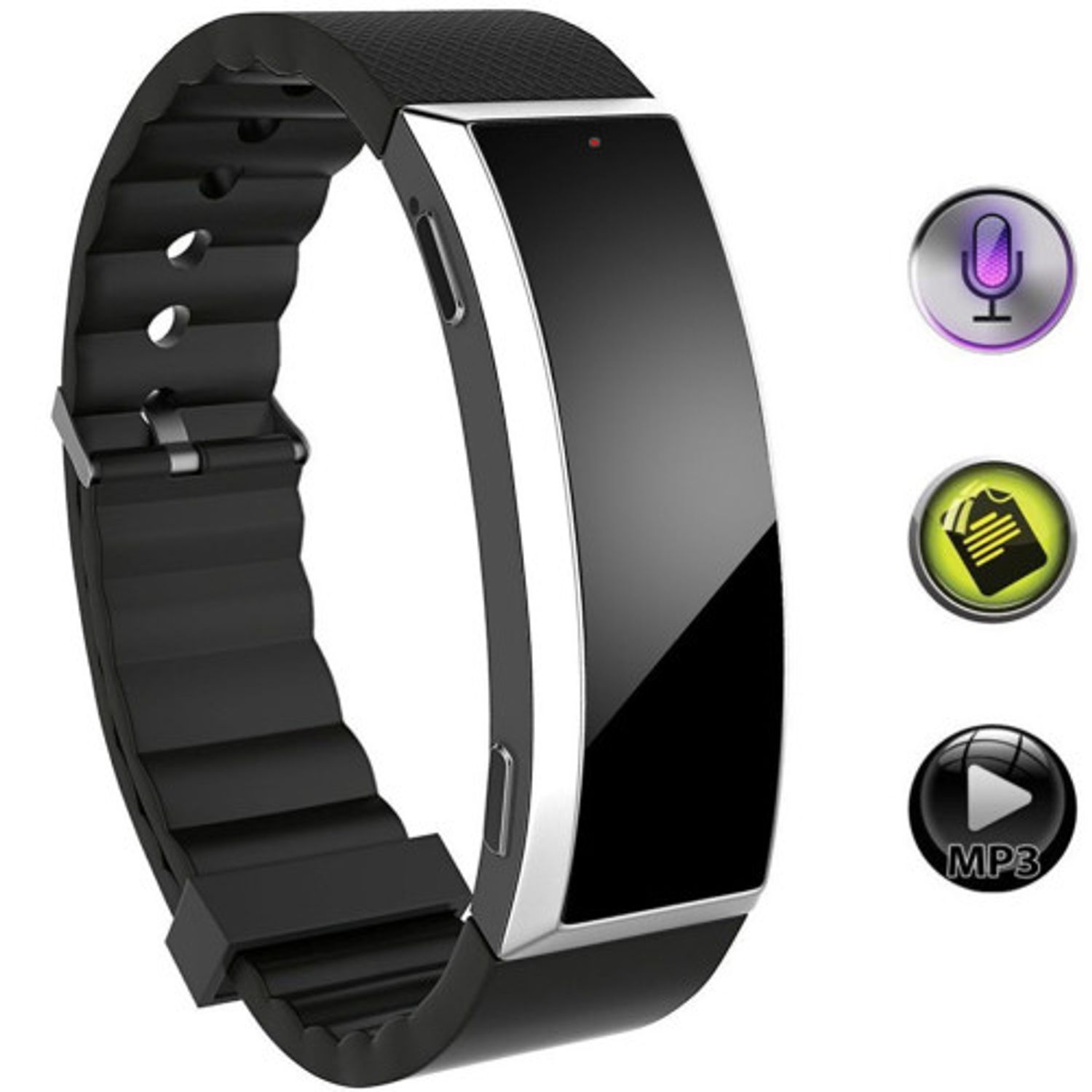 Bratara Reportofon Spion iUni , Memorie interna 8GB, MP3 Player fotografia produsului View 3 L