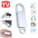 Breloc Reportofon Spion iUni BR11, Memorie interna 8GB, MP3 Player, Silver fotografia produsului View 4 S
