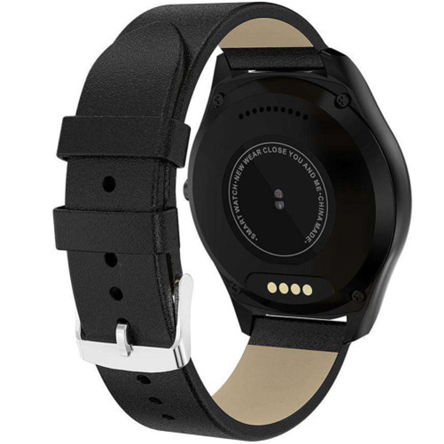 Ceas Smartwatch iUni N3 Plus, Curea Piele, BT, 1.3 Inch, IOS si Android, Black fotografia produsului View 4 L