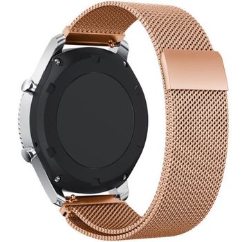 Curea ceas smartwatch samsung gear s3 rose gold milanese loop, iuni 22 mm otel inoxidabil