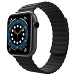 Curea iUni compatibila cu Apple Watch 1/2/3/4/5/6, 42mm, Silicon Magnetic, Black fotografia produsului