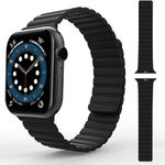 Curea iUni compatibila cu Apple Watch 1/2/3/4/5/6, 42mm, Silicon Magnetic, Black fotografia produsului View 2 S