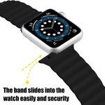 Curea iUni compatibila cu Apple Watch 1/2/3/4/5/6, 42mm, Silicon Magnetic, Black fotografia produsului View 4 S