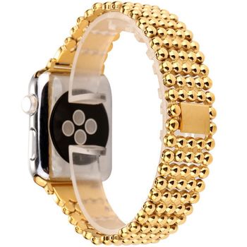 Curea iuni compatibila cu apple watch 1/2/3/4/5/6, 42mm, luxury, otel inoxidabil, gold