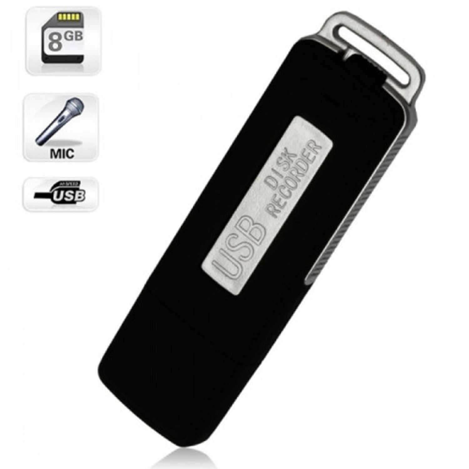 Mini Reportofon In Forma De Stick USB 8GB fotografia produsului View 3 L
