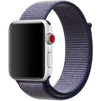 Curea iuni compatibila cu apple watch 1/2/3/4/5/6, 38mm, nylon sport, woven strap, midnight blue