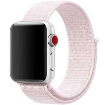 Curea iuni compatibila cu apple watch 1/2/3/4/5/6, 42mm, nylon sport, woven strap, soft pink